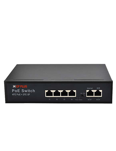 CP Plus 10/100 4 PoE Ports with 2 10/100 Mbps Uplink Ports