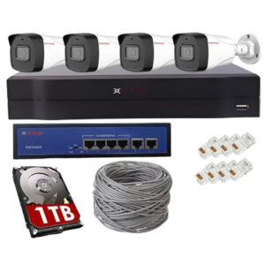 CP Plus 4-Camera Full HD CCTV Kit with NVR, PoE, 1TB HDD & 100m Cable – Complete Security Solution